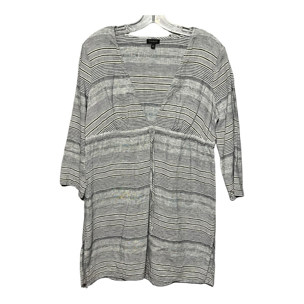 Talbots V-Neck Striped Linen Cover-Up Women’s Medium